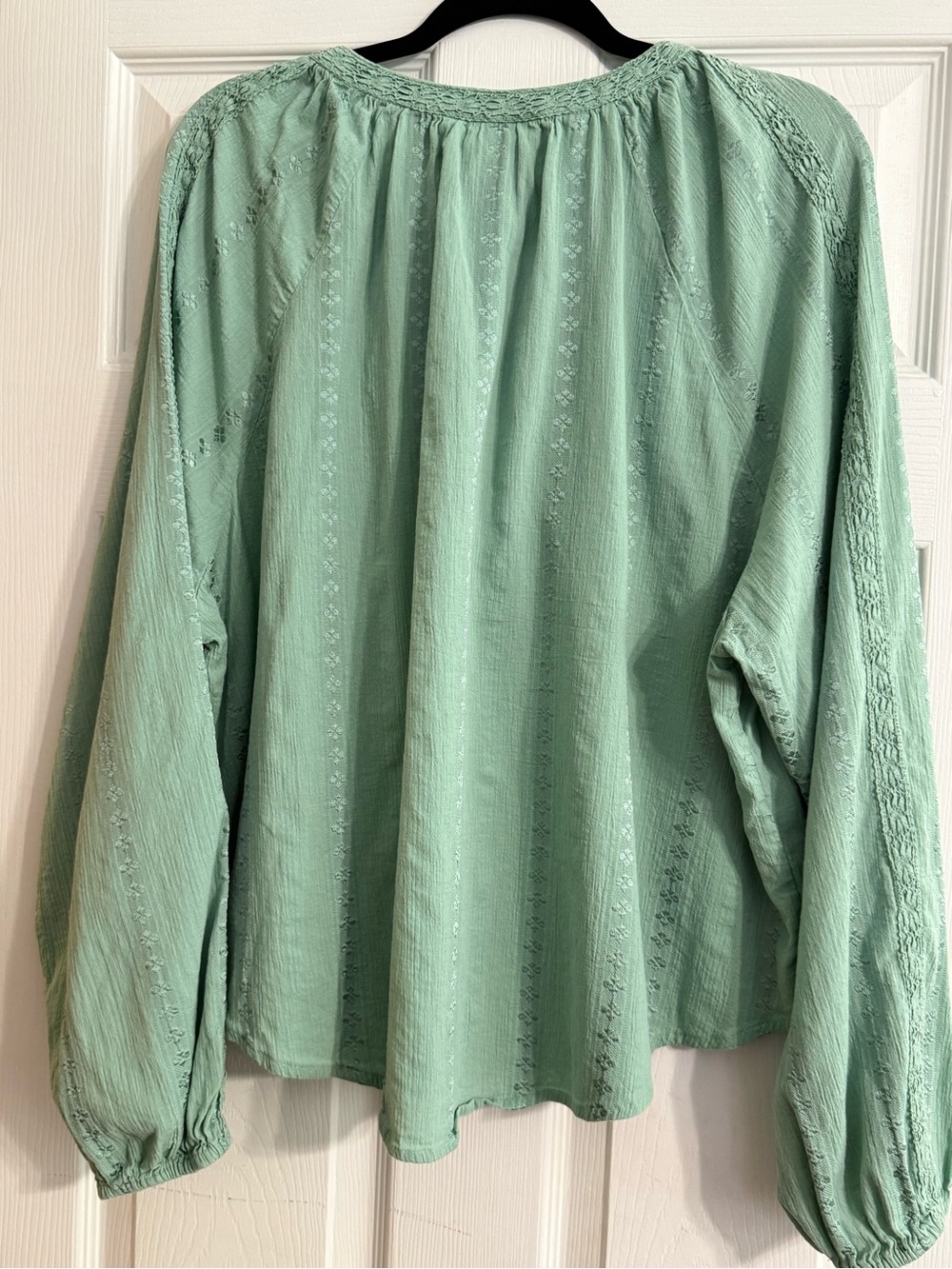 Wonderly Wavelength Mint Green Boho Blouse - Picture 4 of 4
